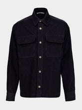 Palm Angels Black Cord Overshirt with Classic Logo