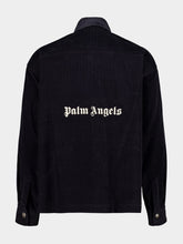 Palm Angels Black Cord Overshirt with Classic Logo