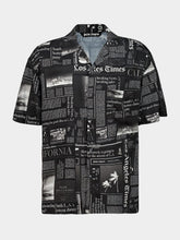 Palm Angels Black PA x LA Times News Short-Sleeve Shirt