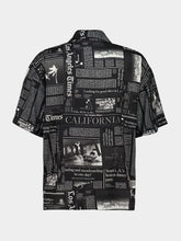 Palm Angels Black PA x LA Times News Short-Sleeve Shirt