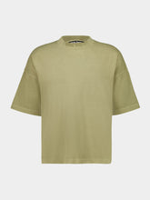 Palm Angels Army Green Loose Fit T-Shirt with Back Logo