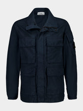Stone Island Navy Blue Canvas Cotton Field Jacket