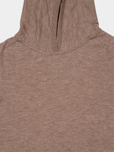 120% Lino Brown Wool Hooded Knit Sweatshirt