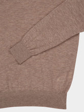 120% Lino Brown Wool Hooded Knit Sweatshirt