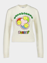 Casablanca White Tennis Ball Merino Knit Sweater