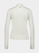 Casablanca White Merino Wool Cowl H-Neck Sweater