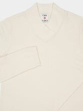 Casablanca White Merino Wool Cowl H-Neck Sweater