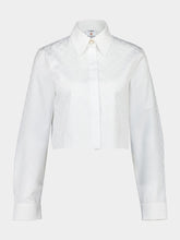 Casablanca White Cropped Cotton Button-Up Shirt
