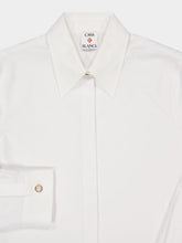 Casablanca White Cropped Cotton Button-Up Shirt