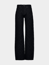 Casablanca Black Straight Fit Monogram Denim Jeans