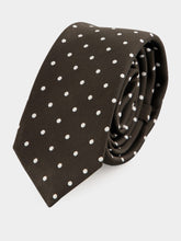 Tom Ford Dark Chocolate Satin Polka Dot Silk Tie