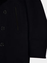 Tom Ford Combo Black and Brown Melton Wool Shearling Peacoat