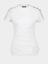Balmain White Draped Jersey T-Shirt