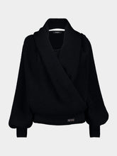 Balmain Black Oversized Hooded Knit Jumper