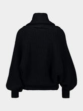 Balmain Black Oversized Hooded Knit Jumper