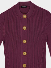 Balmain Purple Fitted Knit Cardigan
