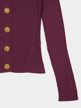 Balmain Purple Fitted Knit Cardigan