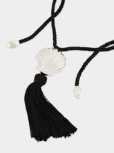 Julietta Black Éze Silver Shell Cord Necklace