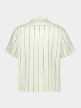 Bode Celery Stripe Short-Sleeve Cotton Shirt
