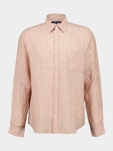 Frescobol Carioca Pale Copper Striped Linen Shirt