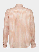 Frescobol Carioca Pale Copper Striped Linen Shirt