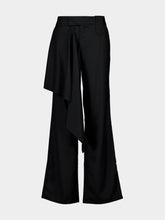 Johanna Ortiz Black Outlaw Wool Draped Pants