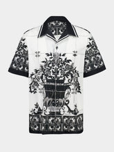 Dolce & Gabbana Black Majolica Print Poplin Hawaii Shirt