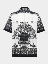 Dolce & Gabbana Black Majolica Print Poplin Hawaii Shirt