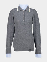 Stella McCartney Grey Mélange Wool-Cotton Polo