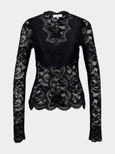 Rabanne Black Lace Long-Sleeved Top