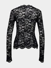 Rabanne Black Lace Long-Sleeved Top