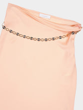 Rabanne Salmon Satin Skirt with Chain Detail