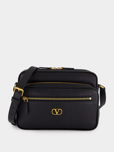Valentino Garavani Black Leather Camera Case