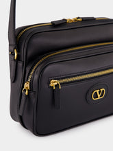 Valentino Garavani Black Leather Camera Case