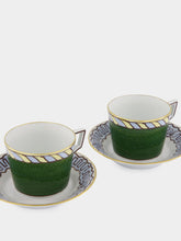 Ginori 1735 Il Viaggio di Nettuno Pine Green Tea Set for Two