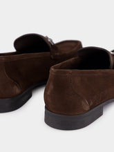 Ferragamo Brown Suede Gancini Loafers