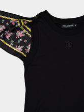 Dolce & Gabbana Black Cotton T-Shirt with Scarf Detail