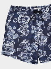 Commas Blue Peony Print Swim Shorts