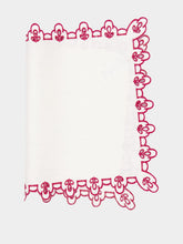 Borgo Delle Tovaglie Amalfi Linen Napkin in Ivory and Red