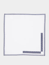 Borgo Delle Tovaglie Erica Linen Napkin in Ivory and Blue