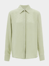 Ferragamo Burnt Sage Monogram Silk Shirt