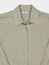 Ferragamo Burnt Sage Monogram Silk Shirt