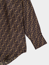 Fendi Brown FF Silk Twill Shirt