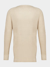 120% Lino Soft Beige Linen Knit Sweater