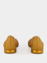 Francesco Russo Black and Old Gold Laminated Nappa Ballerinas