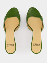 Francesco Russo Chartreuse Mule in Shiny Watersnake Leather