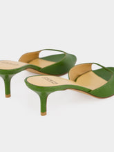 Francesco Russo Chartreuse Mule in Shiny Watersnake Leather