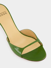 Francesco Russo Chartreuse Mule in Shiny Watersnake Leather