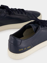 Common Projects Navy Blue Achilles Slim Premium Leather Sneakers