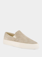 Common Projects Warm Grey Minimal Slip On Low Profile Suede Sneakers